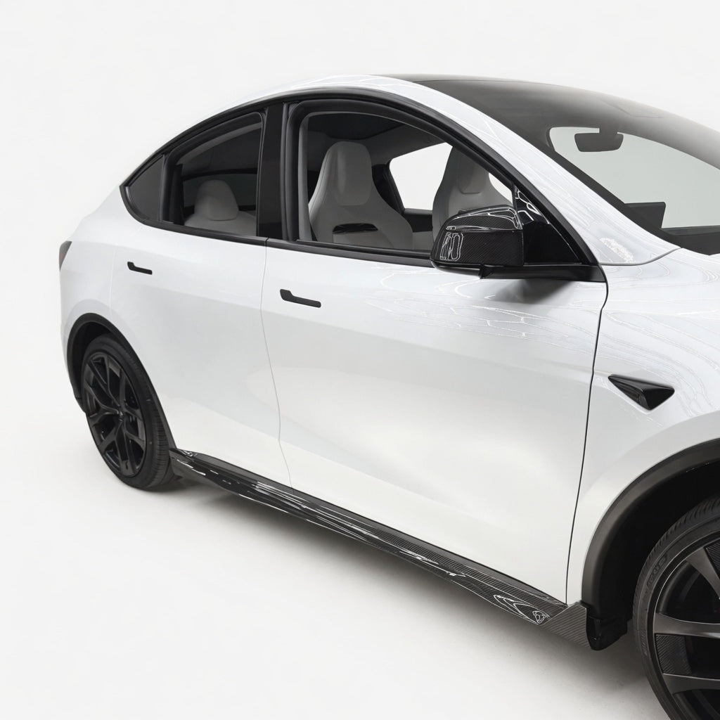 Dry Carbon Fiber Side Skirts for Model Y Juniper - High Performance Exterior Upgrade