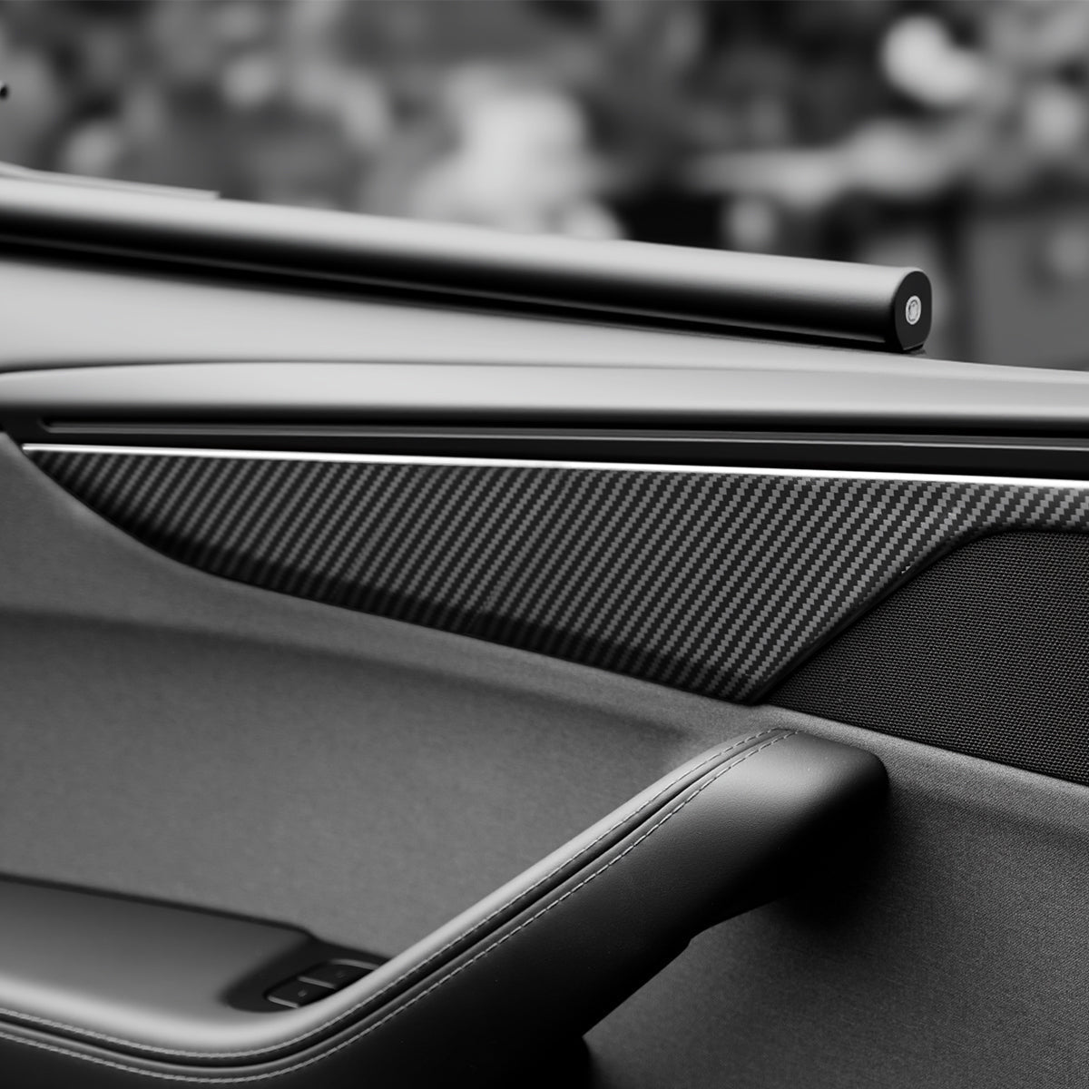 Dry Carbon Fiber Door Panel Trim Covers for Tesla Model Y Juniper