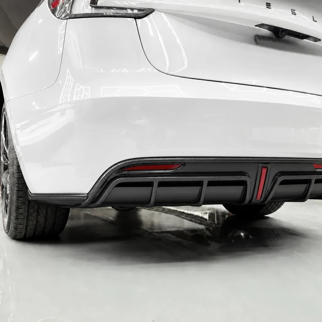 Real Carbon Fiber Rear Diffuser for Tesla Model 3 Highland 2024+