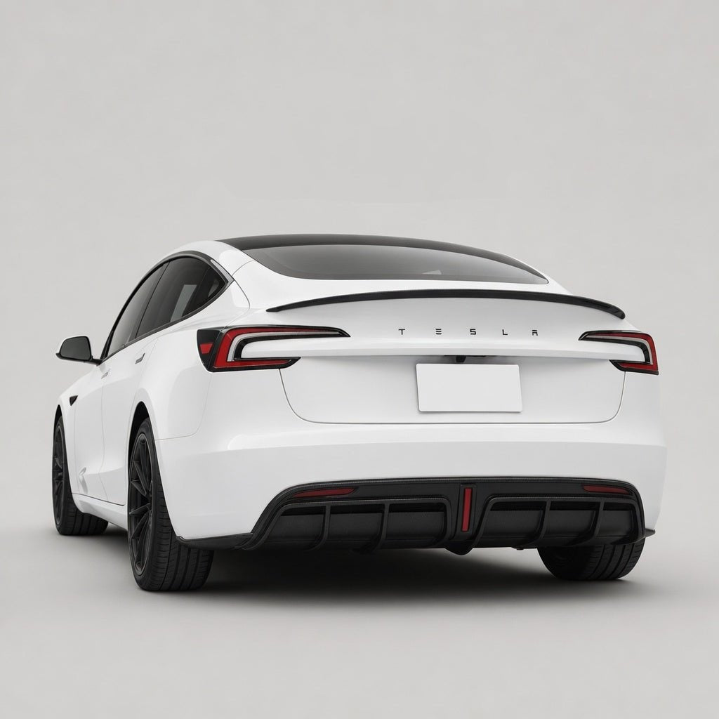 Real Carbon Fiber Rear Diffuser for Tesla Model 3 Highland 2024+