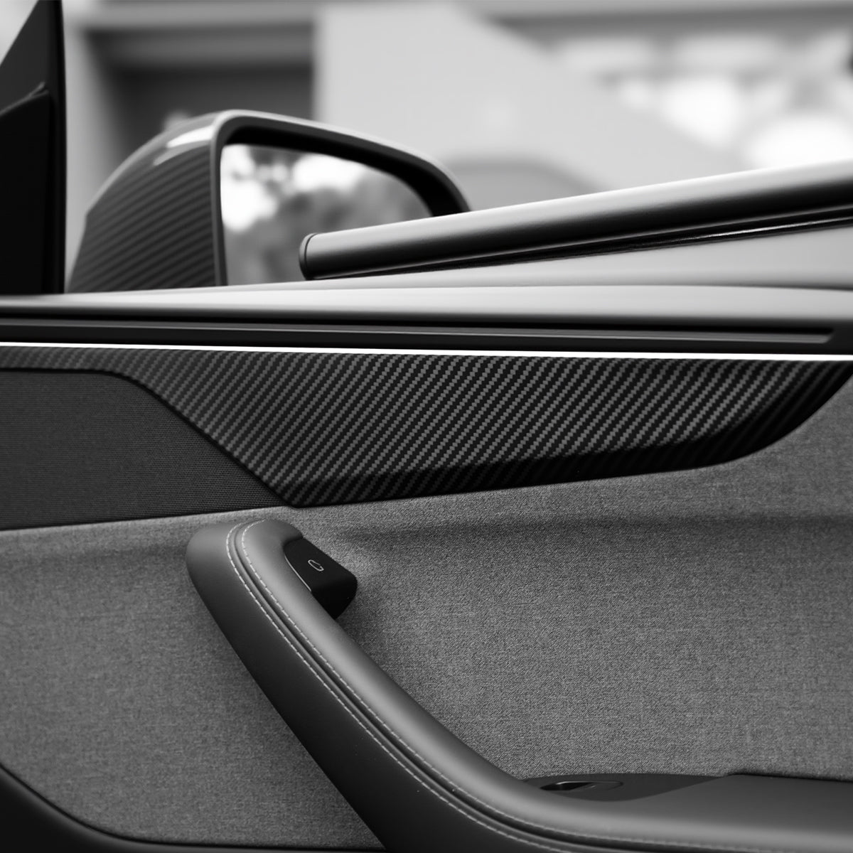 Dry Carbon Fiber Door Panel Trim Covers for Tesla Model Y Juniper