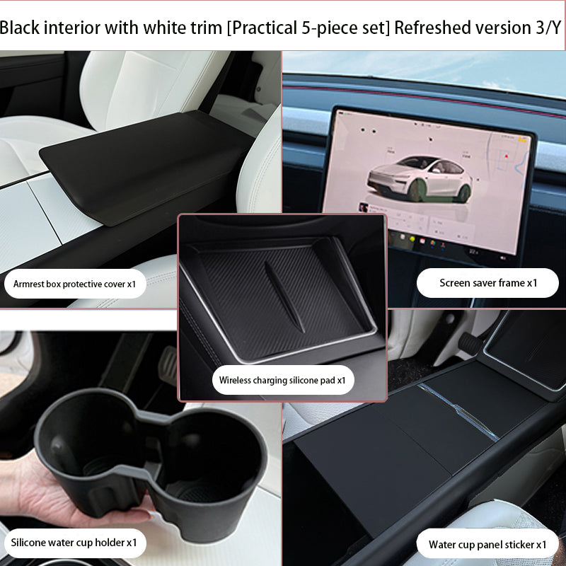 Steering Wheel Trim Cover for Tesla Model 3 Highland  Model Y Juniper（Combo pack）