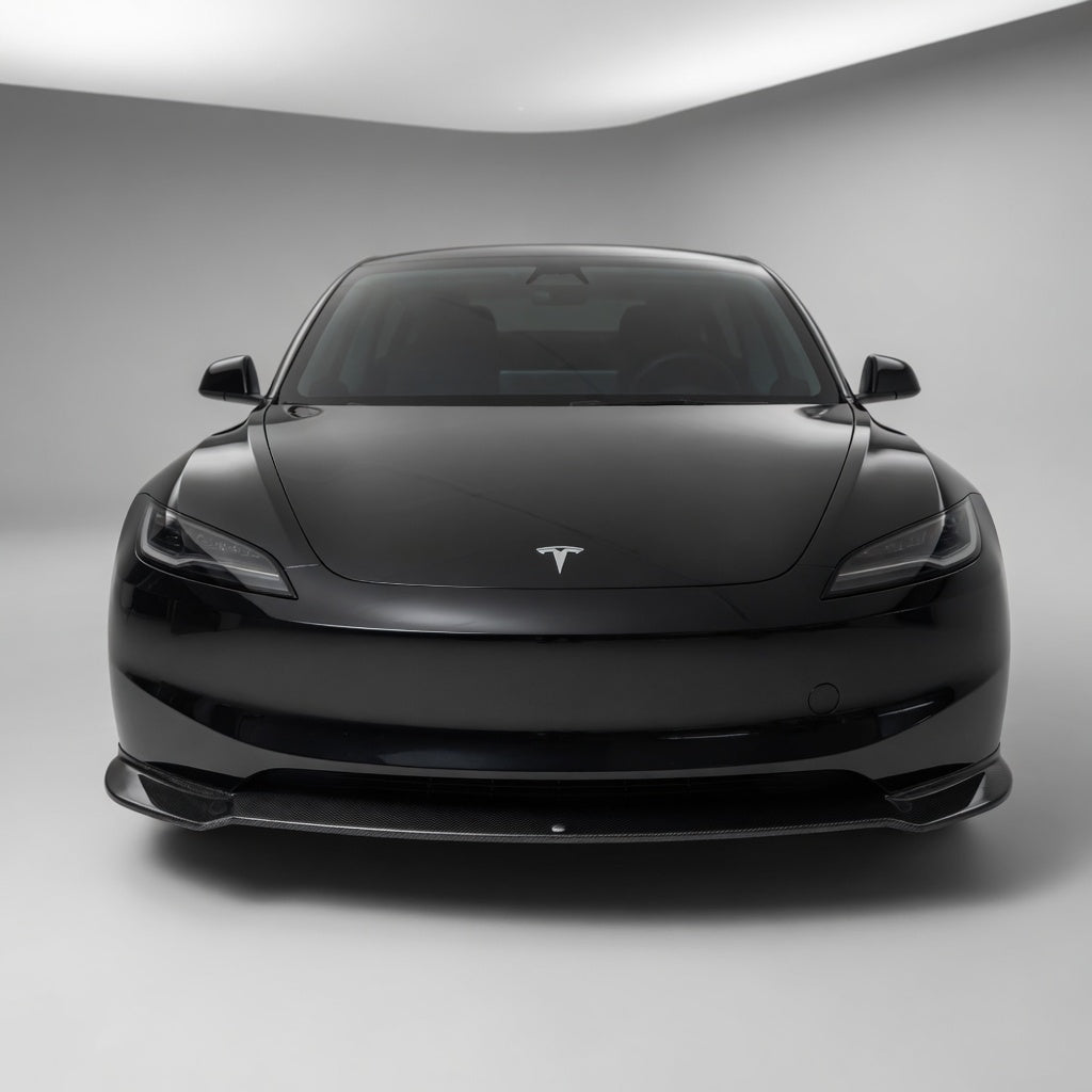 Real Carbon Fiber Front Lip Splitter for Tesla Model 3 Highland 2024+