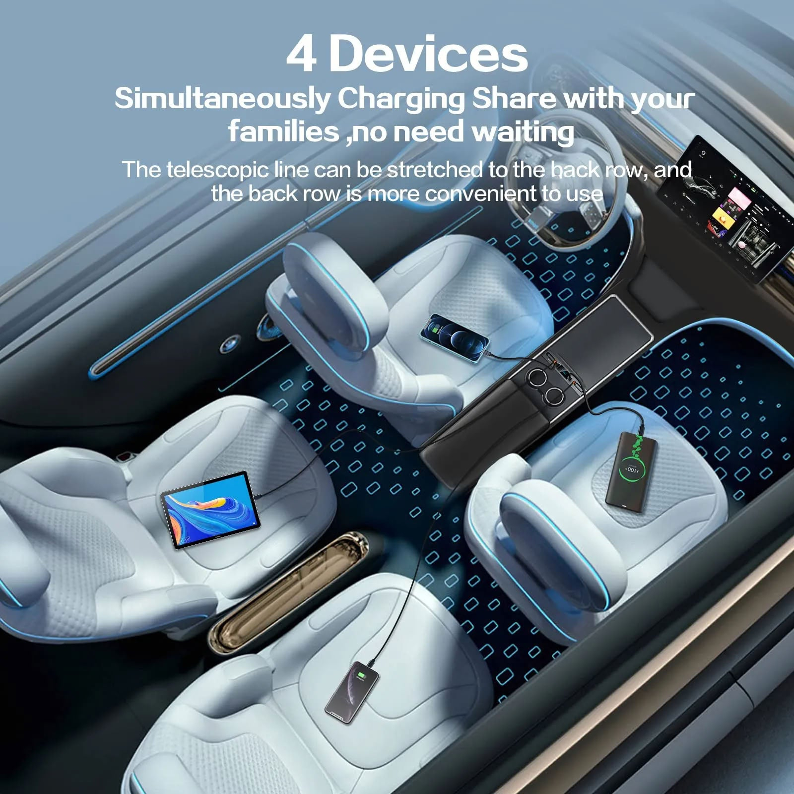 Retractable USB Hub for Tesla Model 3/Y