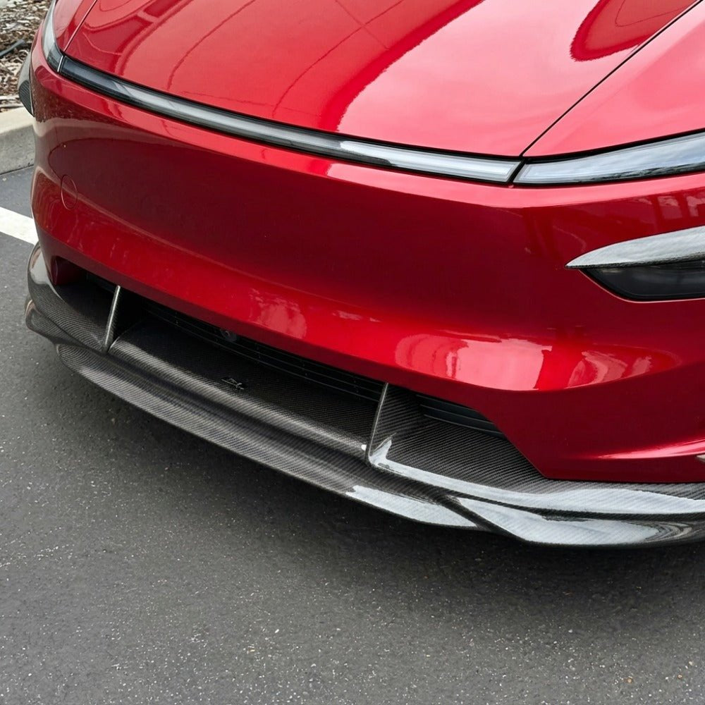 2025+ Model Y Juniper Carbon Fiber Front Lip Splitterc- High Performance Exterior Upgrade (Glossy/Matte)