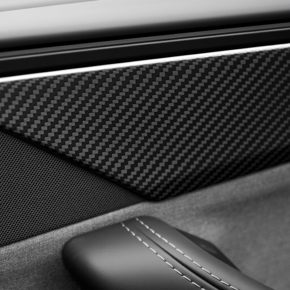 Dry Carbon Fiber Door Panel Trim Covers for Tesla Model Y Juniper