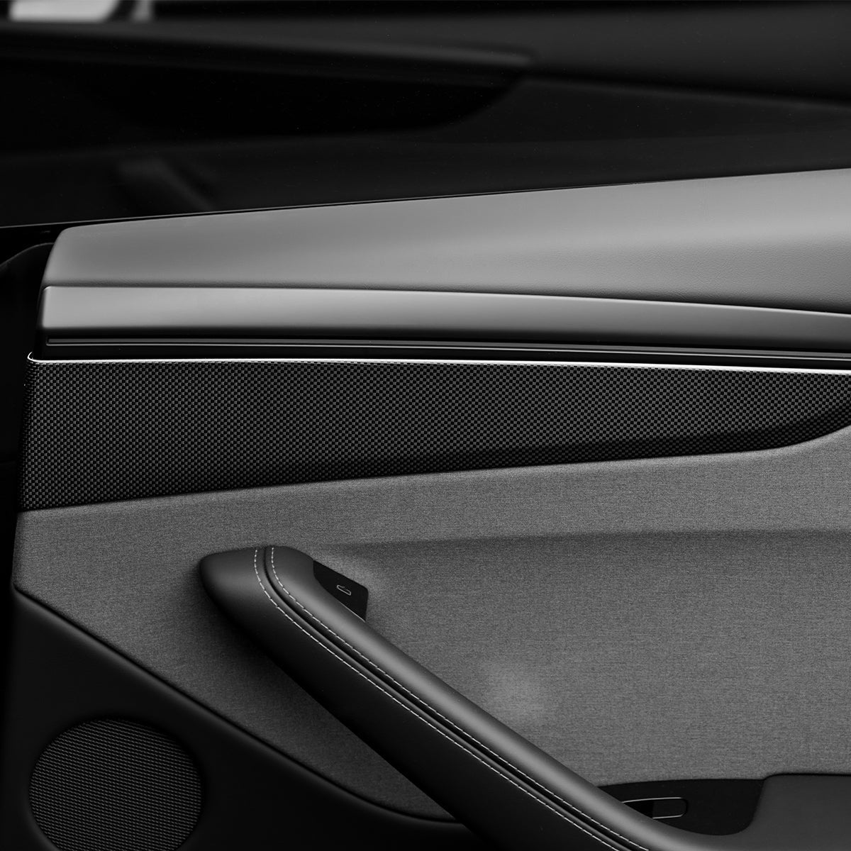 Dry Carbon Fiber Door Panel Trim Covers for Tesla Model Y Juniper