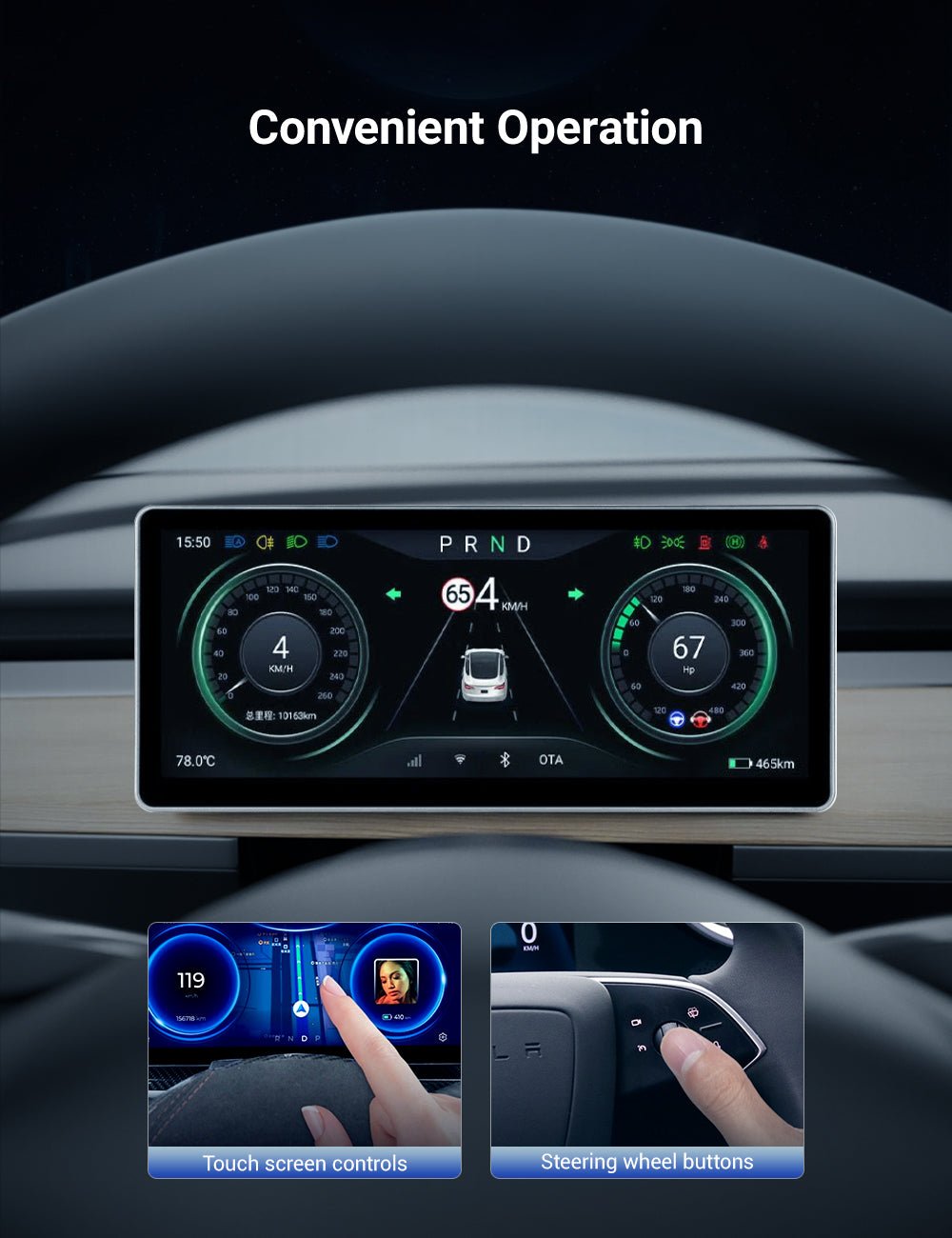10.25‘’ Android 4G Tesla Model 3 / Y Display LCD Instrument Dashboard Screen