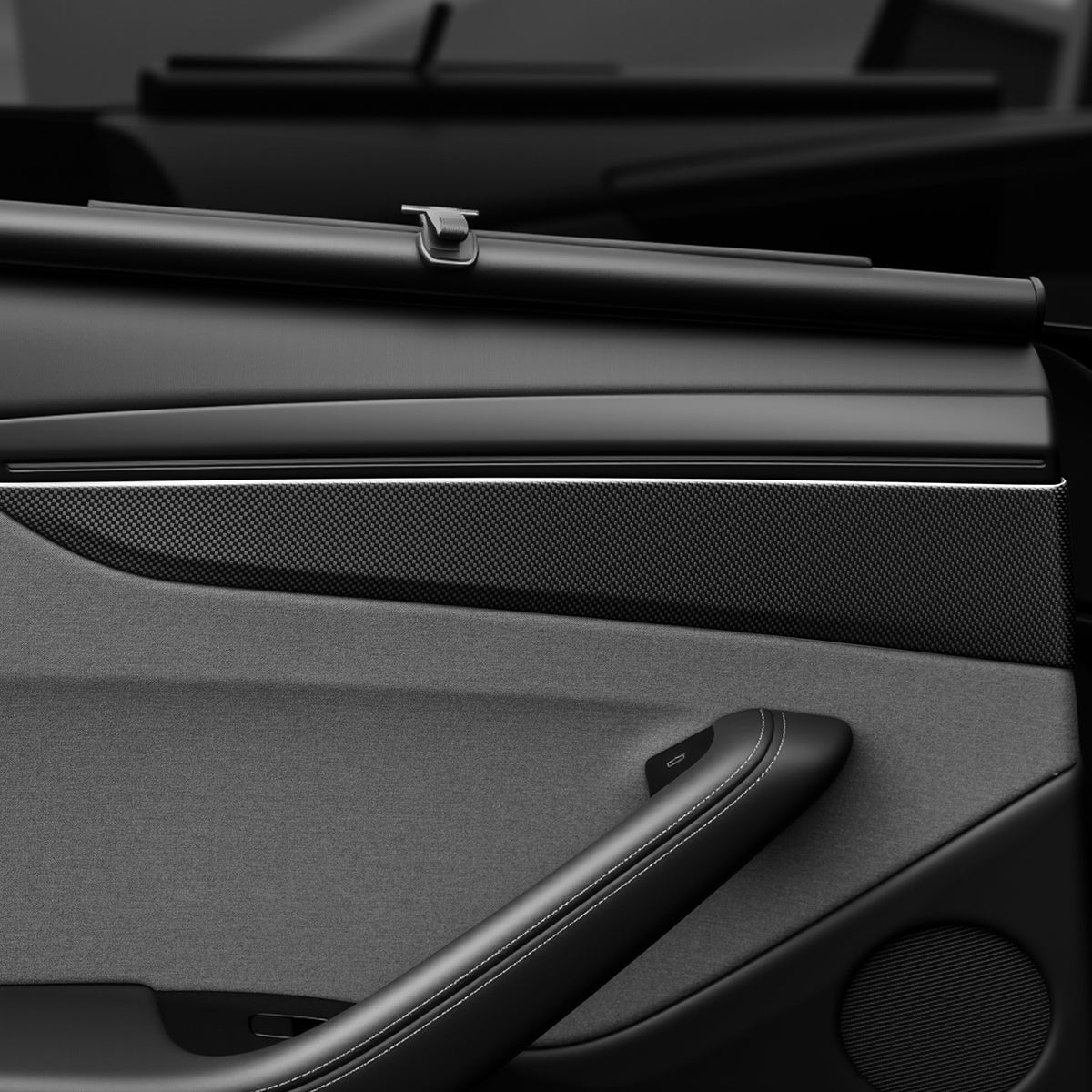 Dry Carbon Fiber Door Panel Trim Covers for Tesla Model Y Juniper