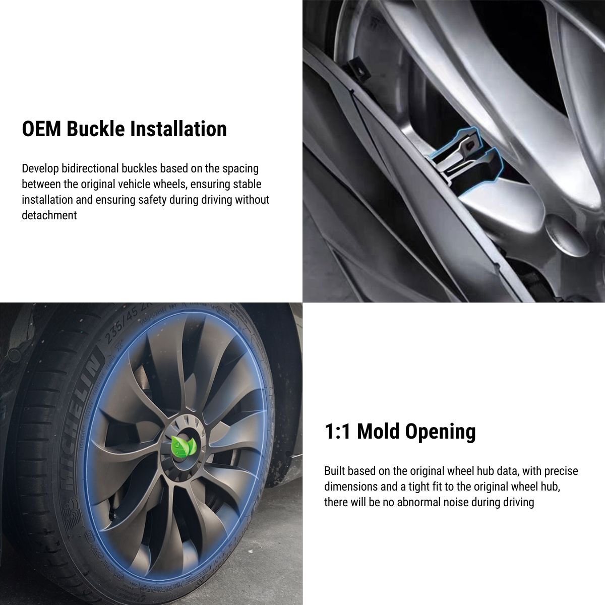 18″ 19″ Hubcaps for Model 3/Y (4PCS)