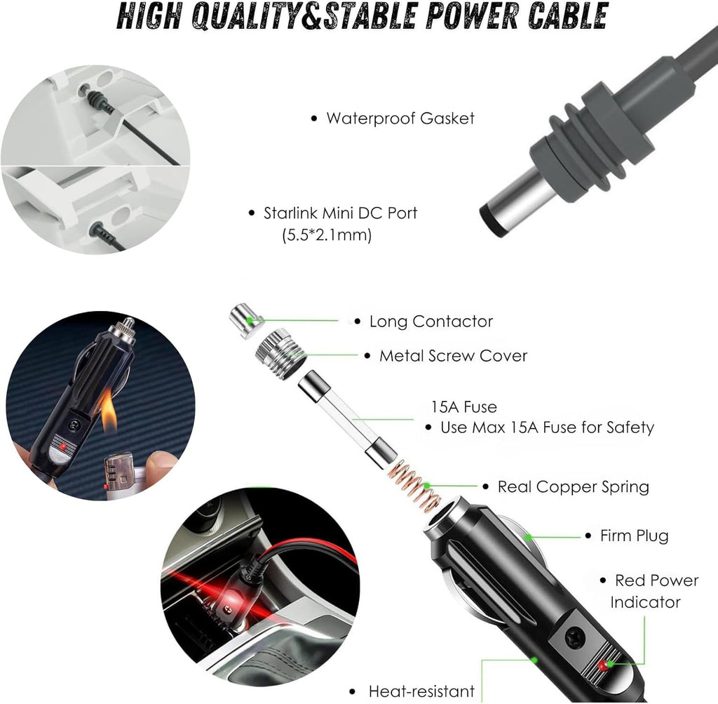 2-in-1 Car & USB-C DC Power Adapter for Starlink Mini