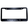 2pcs Tesla Model 3 Black Stainless Metal License Plate Frame