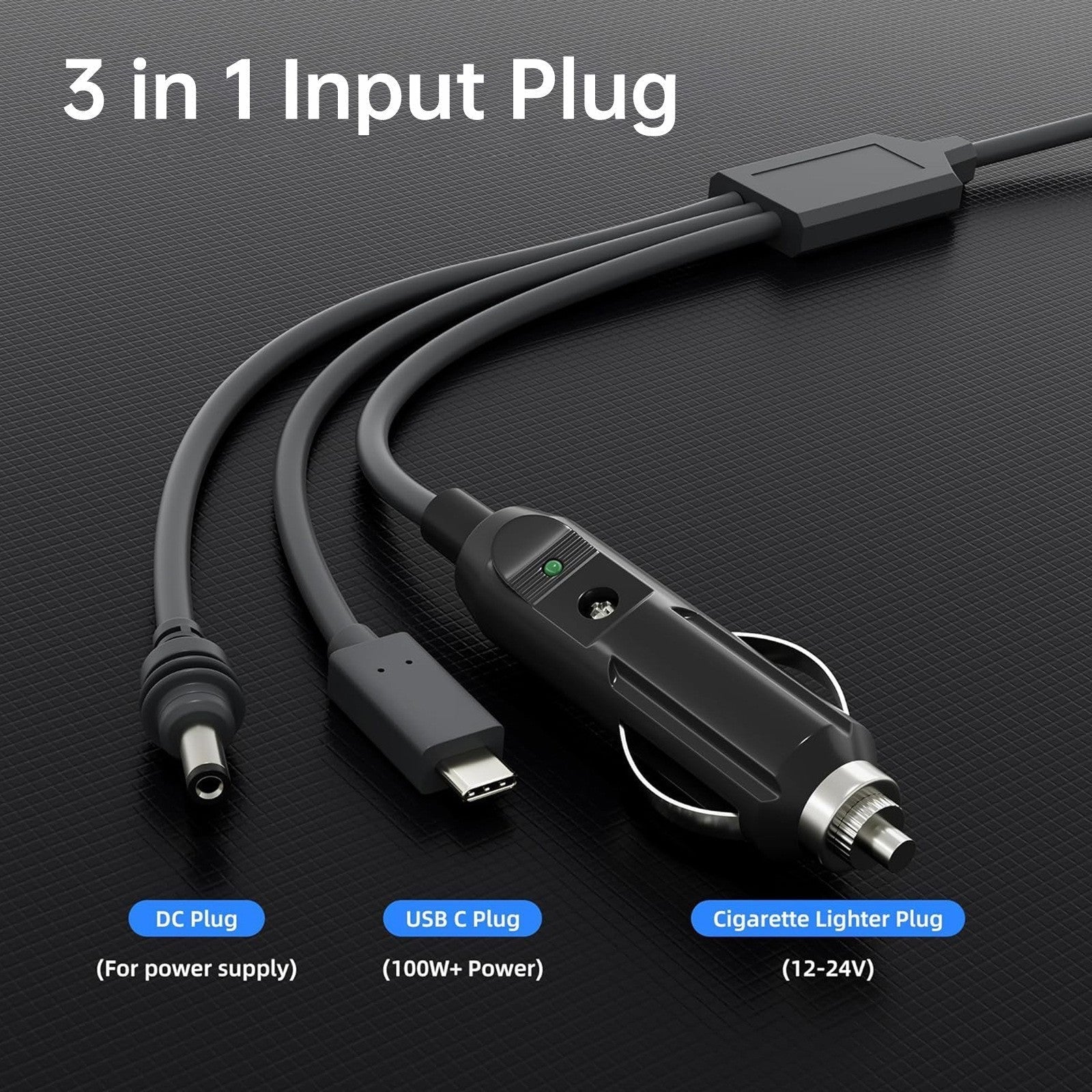 3-in-1 Car Charging Power Cable for Starlink Mini
