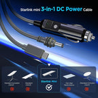 3-in-1 Car Charging Power Cable for Starlink Mini