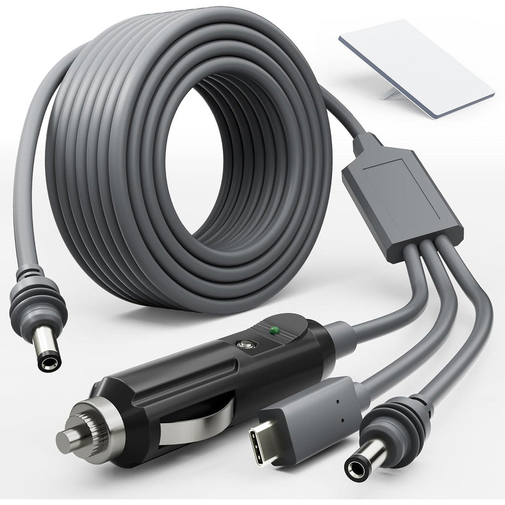 3-in-1 Car Charging Power Cable for Starlink Mini