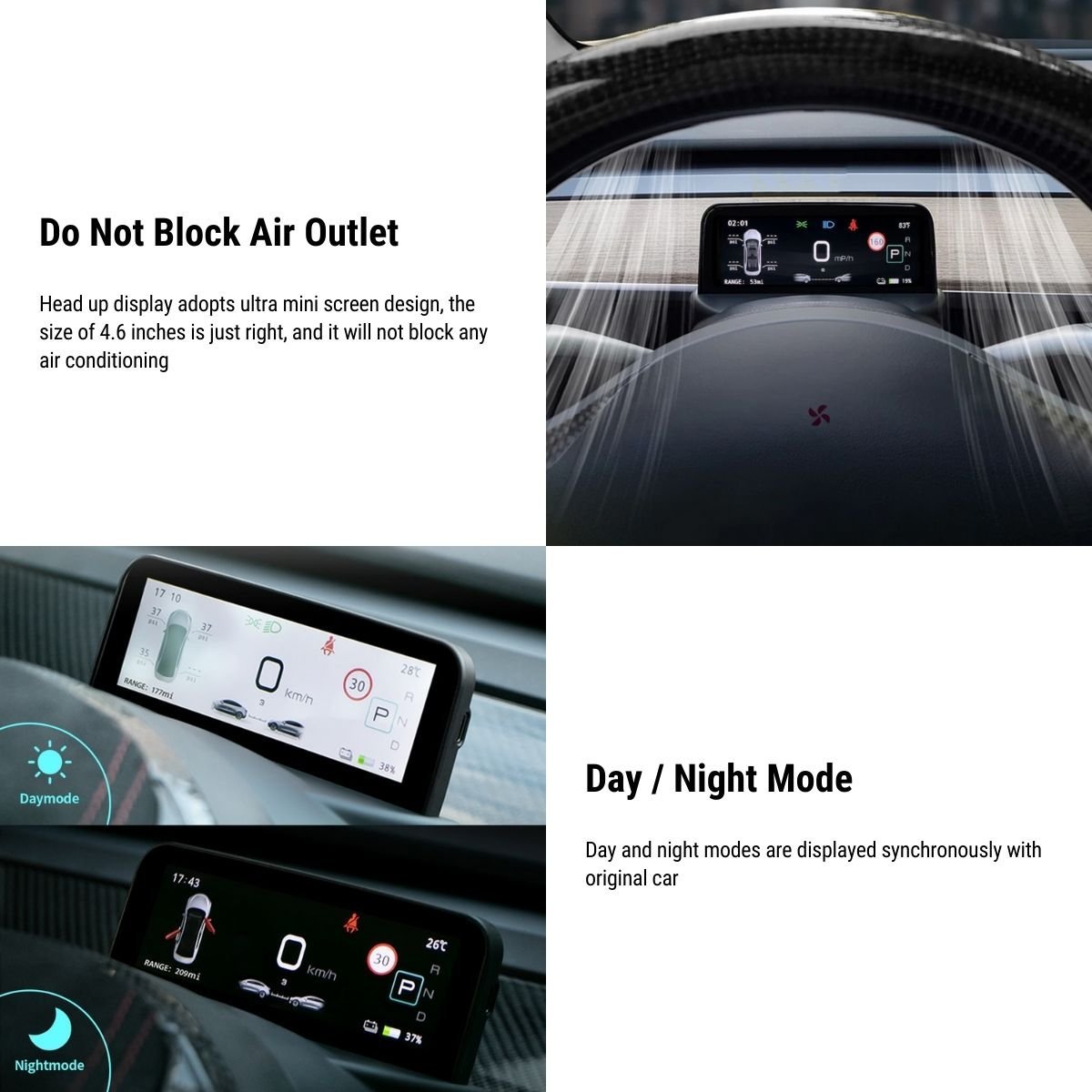 4.6'' Mini Display Screen for Tesla Model 3 / Y