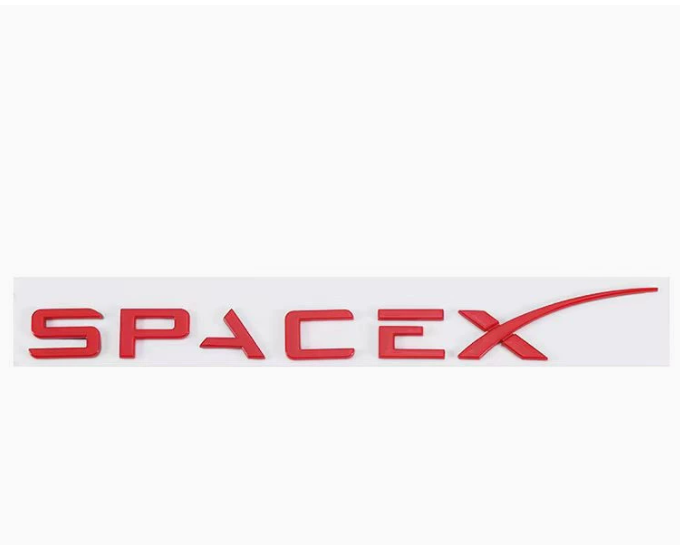 Tesla SpaceX Emblem – 3D Zinc Alloy Badge for Model S/3/X/Y