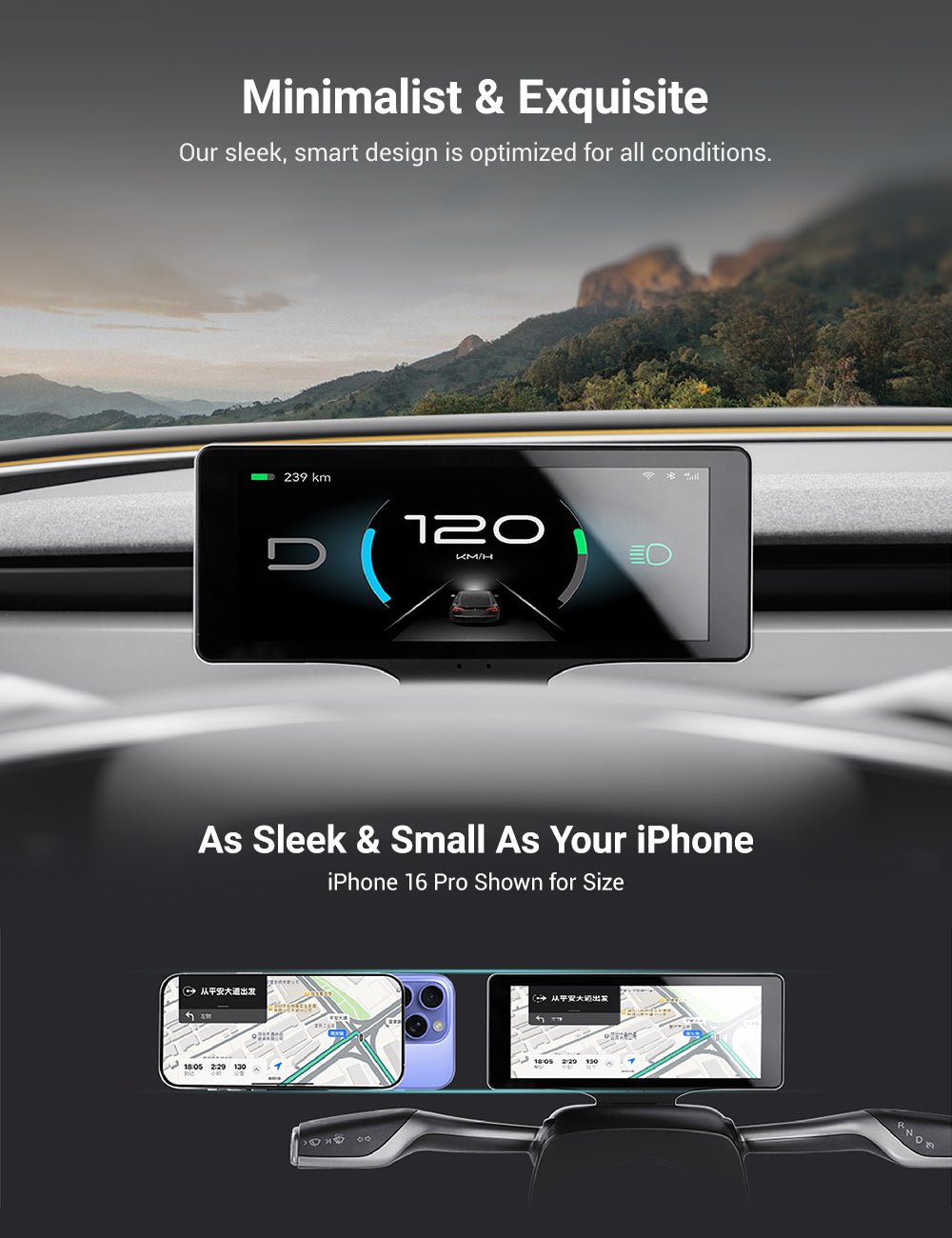 7 Inch Gear Shift Touch Screen Dashboard Display for Tesla Model 3 Highland