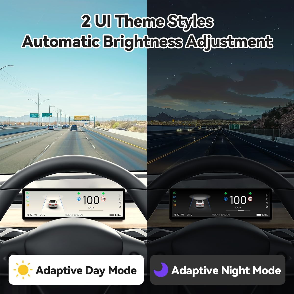 8.8 Inch Touch Screen Instrument Cluster Dashboard Display for Tesla Model 3 / Y