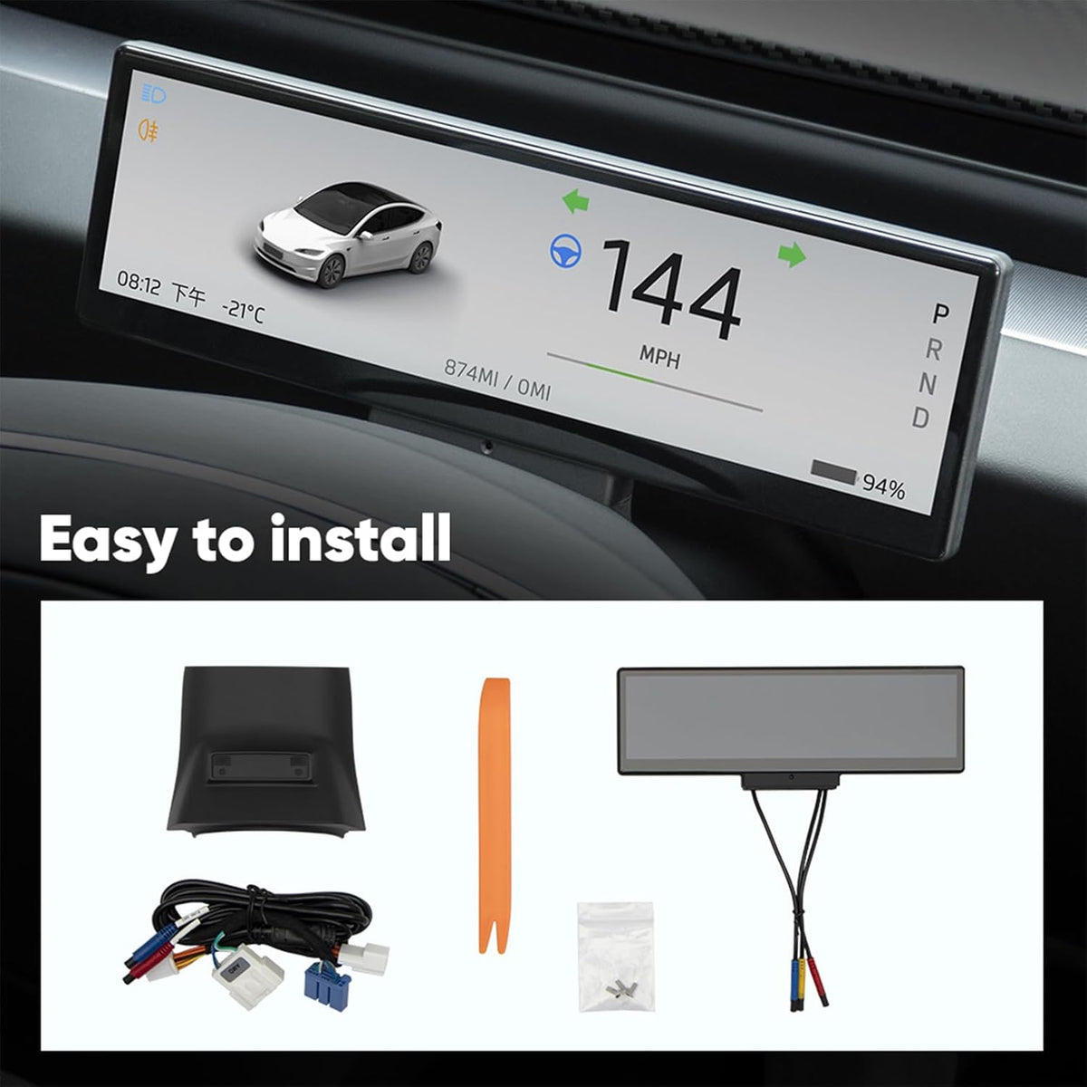 8.8 Inch Touch Screen Instrument Cluster Dashboard Display for Tesla Model 3 / Y