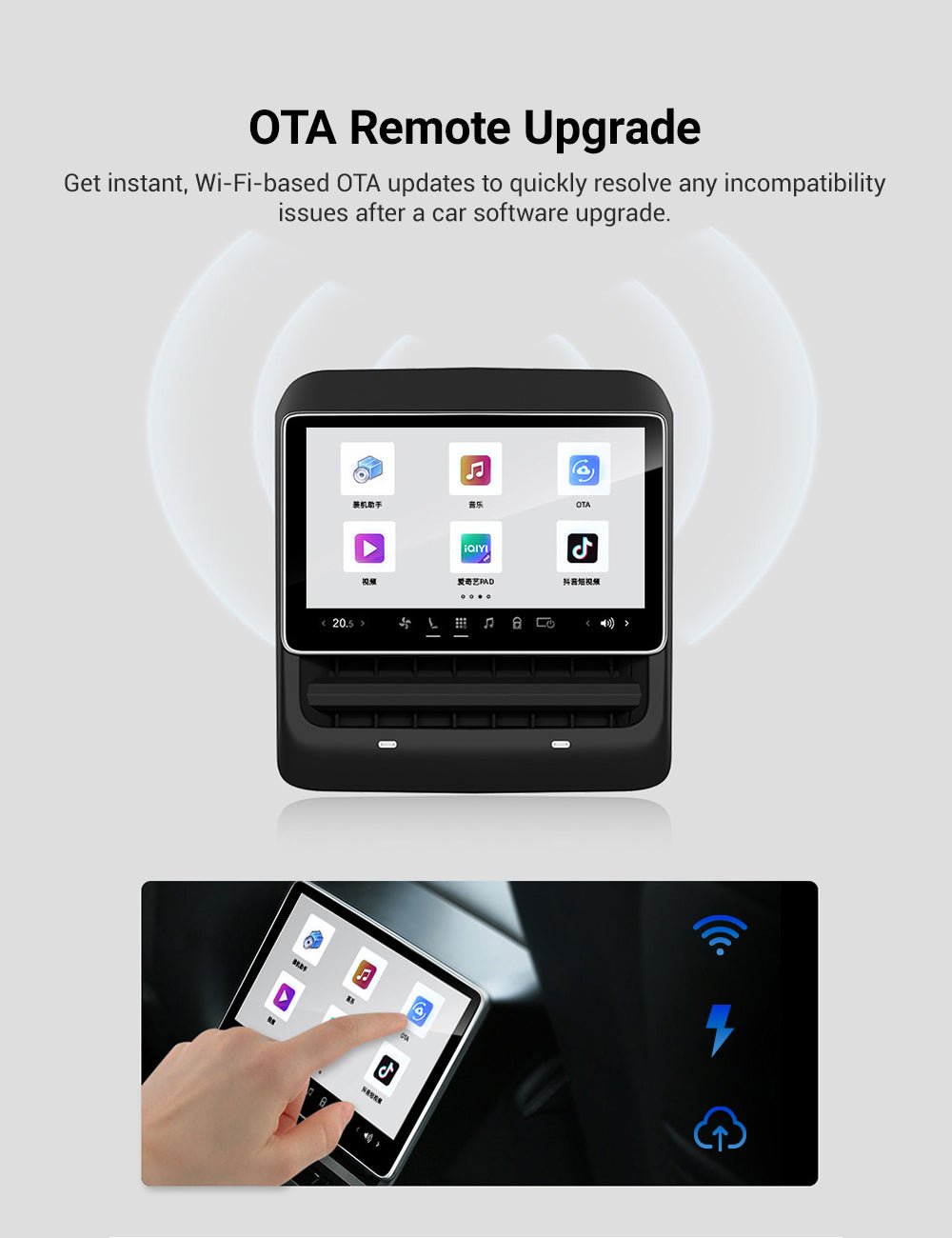 8 Inch 4G Android Rear Entertainment Screen Display for Tesla Model Y / 3