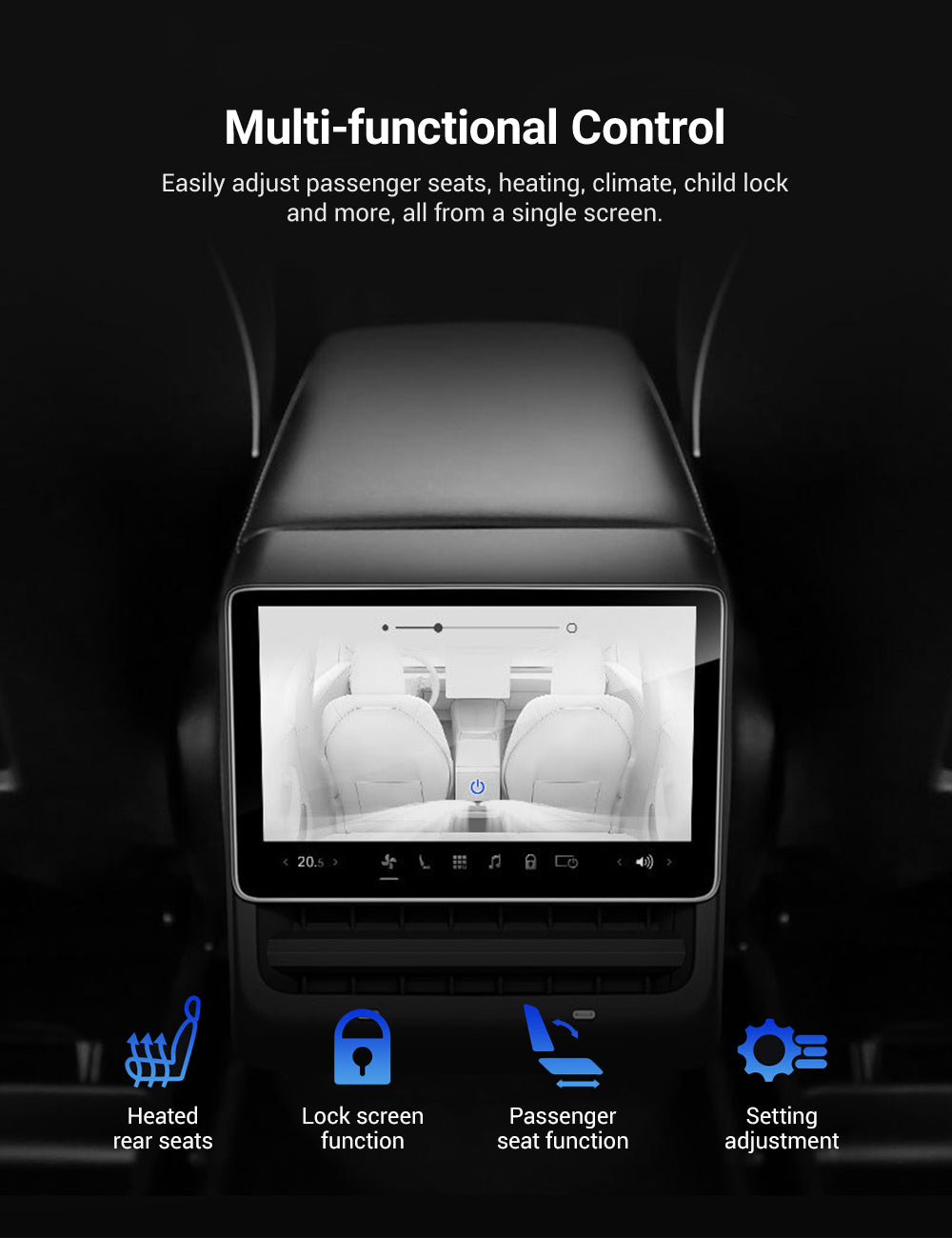 8 Inch 4G Android Rear Entertainment Screen Display for Tesla Model Y / 3