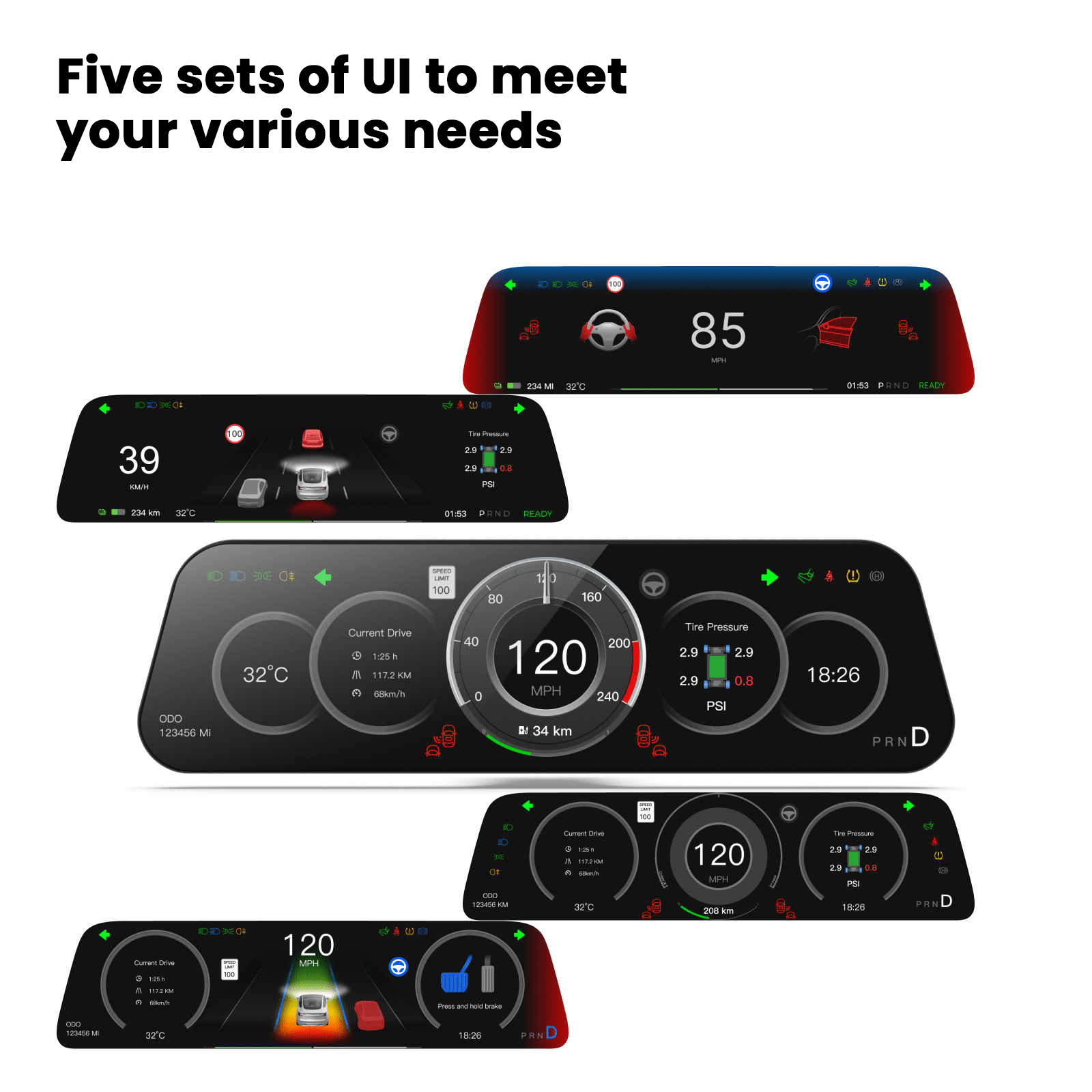 9.6 Inch Instrument Cluster Dashboard Display for Tesla Model 3 / Y