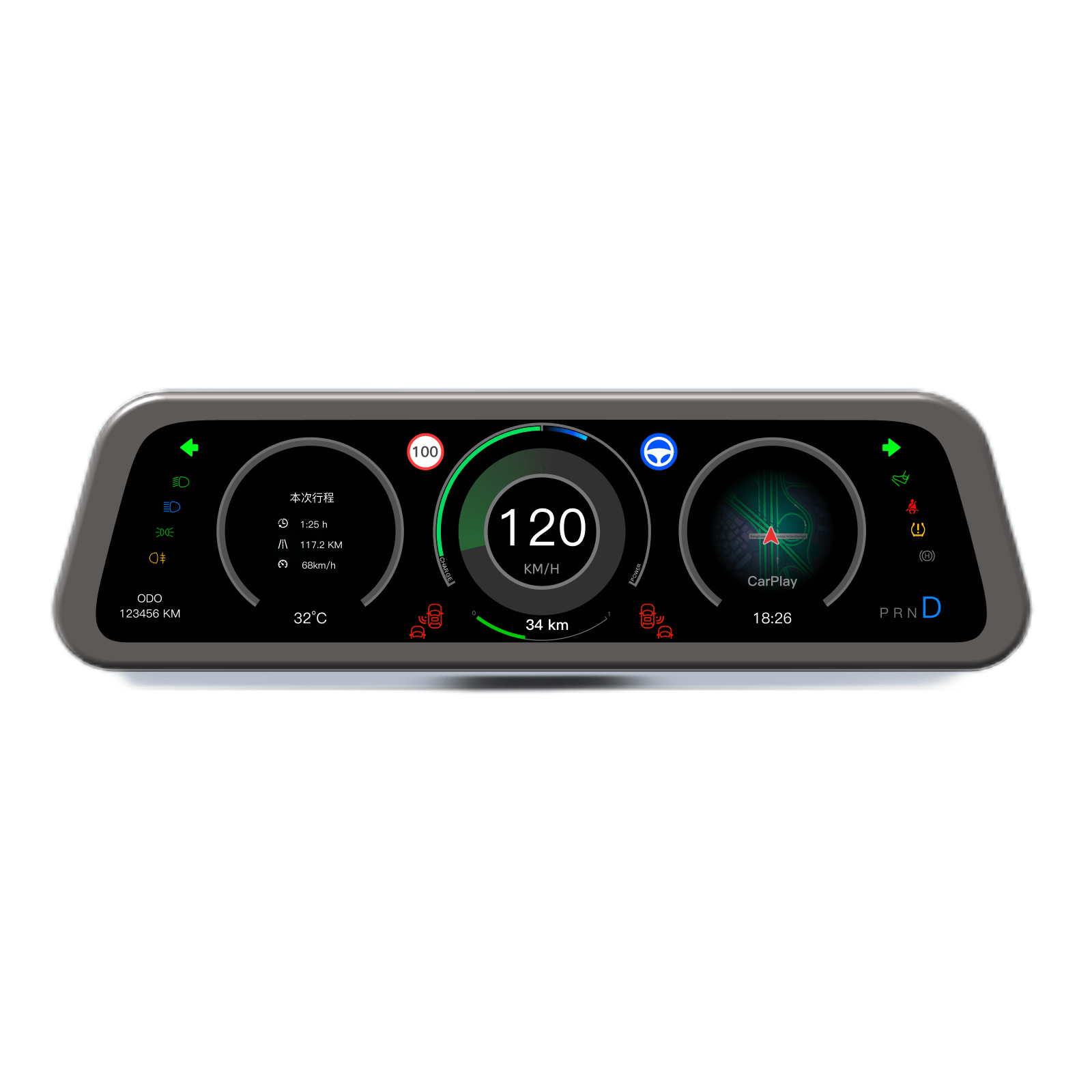 9.6 Inch Instrument Cluster Dashboard Display for Tesla Model 3 / Y