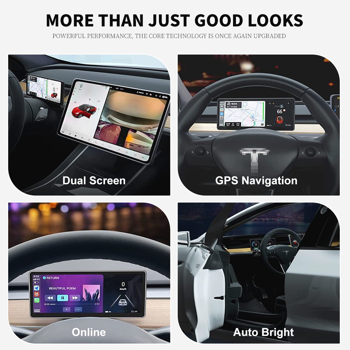 9‘’ Carplay Instrument Dashboard Screen Display for Tesla Model 3 / Y