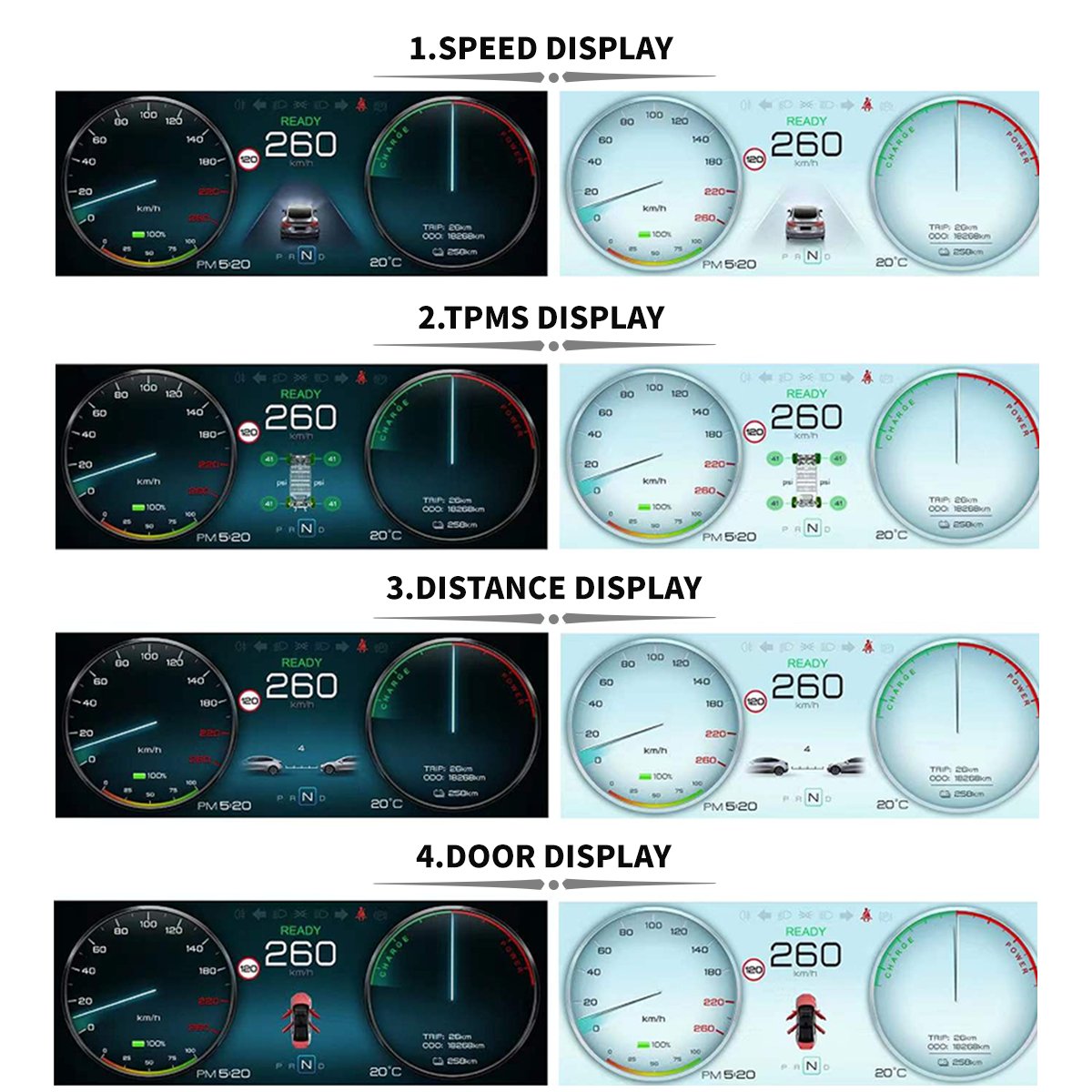 9‘’ Carplay Instrument Dashboard Screen Display for Tesla Model 3 / Y