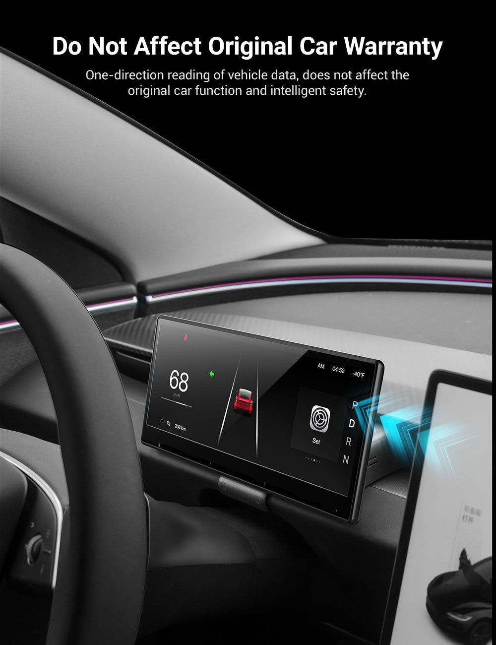 9 Inch Screen Dashboard Display With Carplay & Android Auto for Tesla Model 3 / Model Y