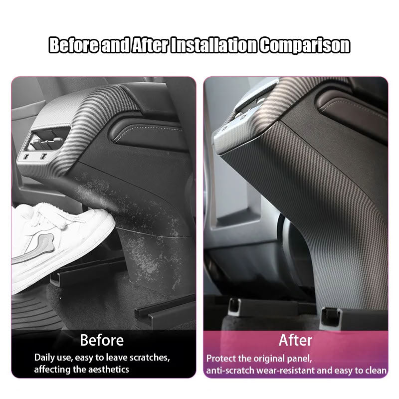 Carbon Fiber Texture Kick Protection Cover for Tesla Model 3/ Model Y