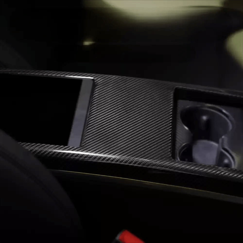 Carbon Fiber Center Console Trim Panel for Tesla Model S/X 2022+