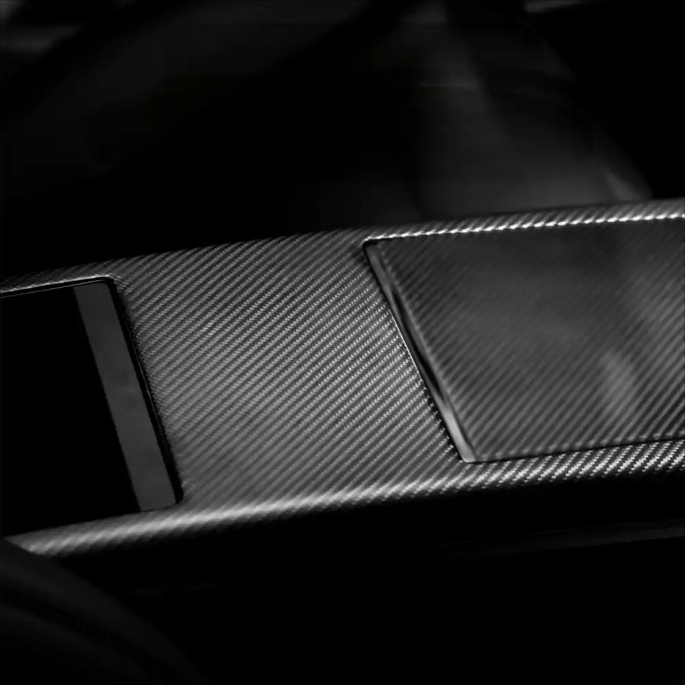 Carbon Fiber Center Console Trim Panel for Tesla Model S/X 2022+