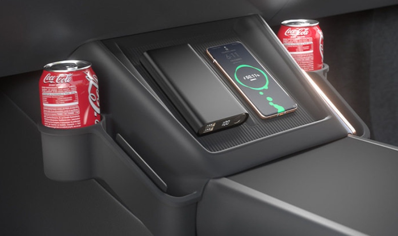 Center Console Wireless Charging Pad with Side Pockets For Tesla Model 3 Highland & Model Y Juniper