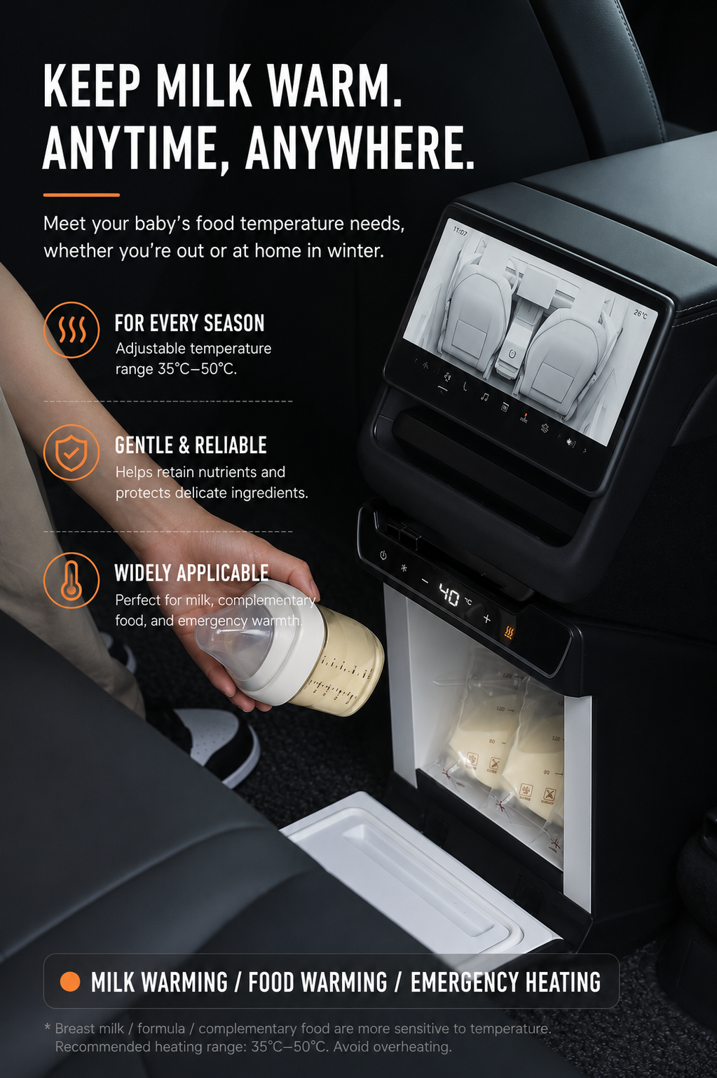 Rear Seat Mini Fridge for Tesla Model Y Juniper 2025+