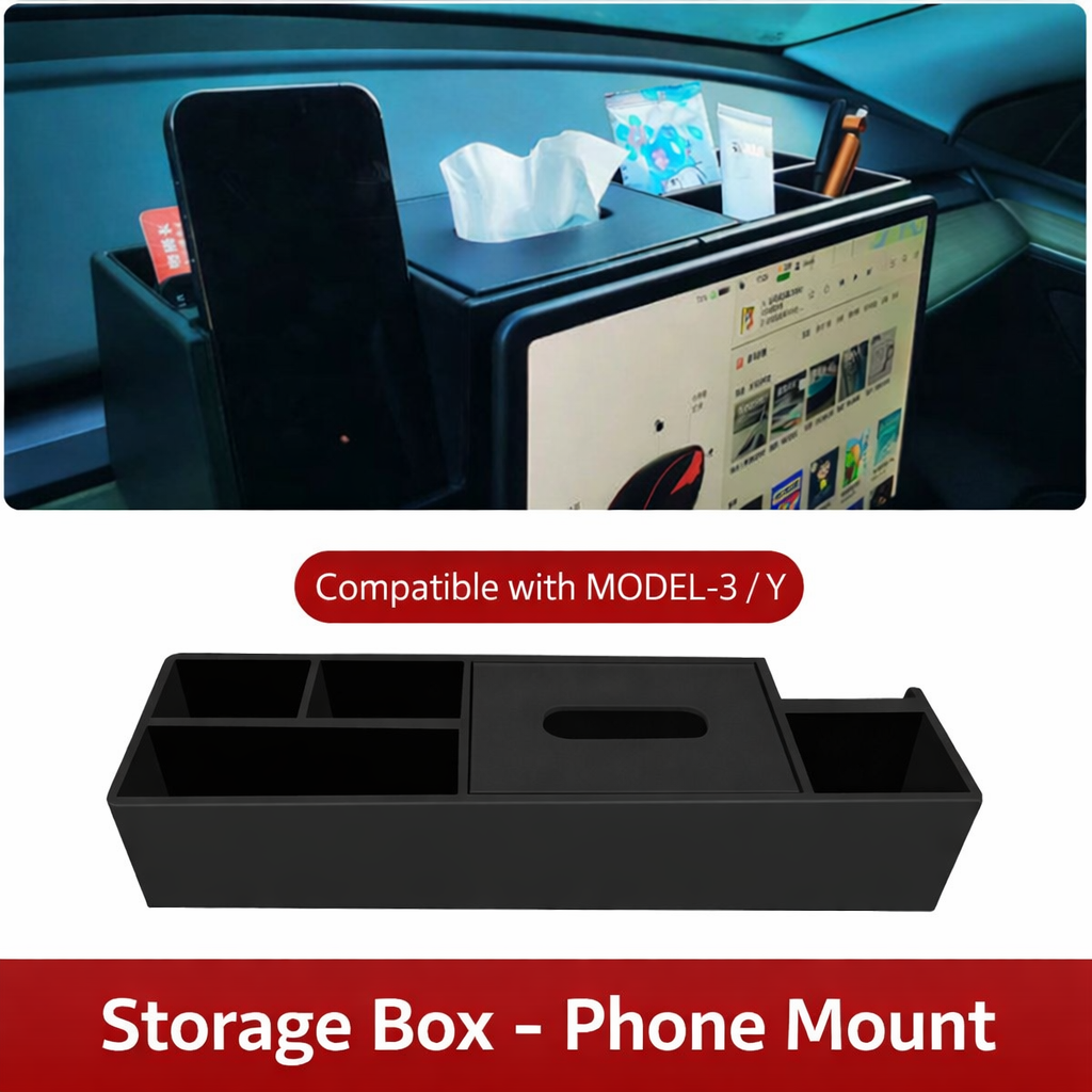 Rear Screen Storage Box for Tesla Model 3/Y
