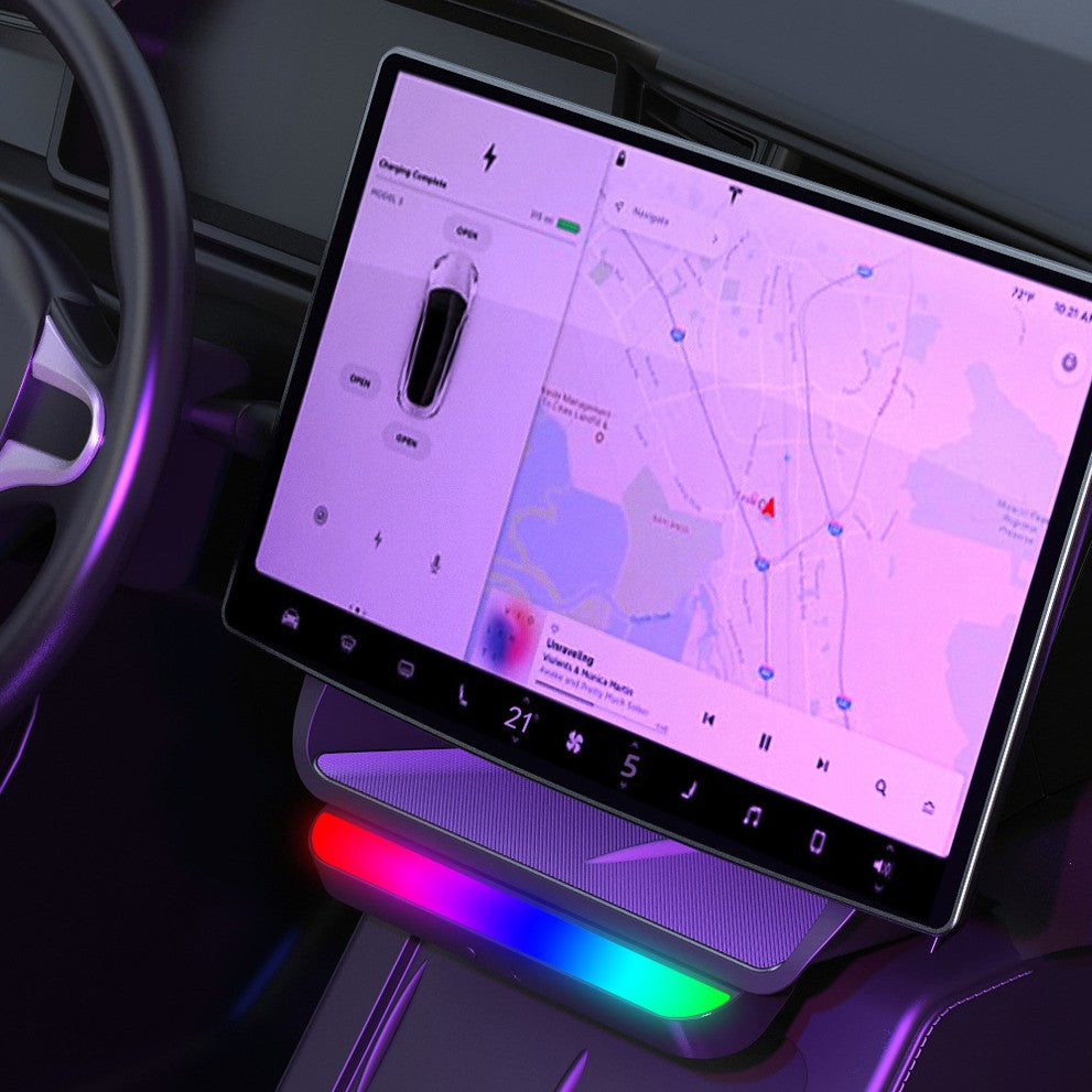 Model 3 Highland /  Model Y Juniper Under Screen Storage Box Center Console Organizer With Ambient Lighting
