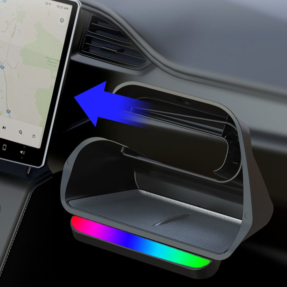 Model 3 Highland /  Model Y Juniper Under Screen Storage Box Center Console Organizer With Ambient Lighting