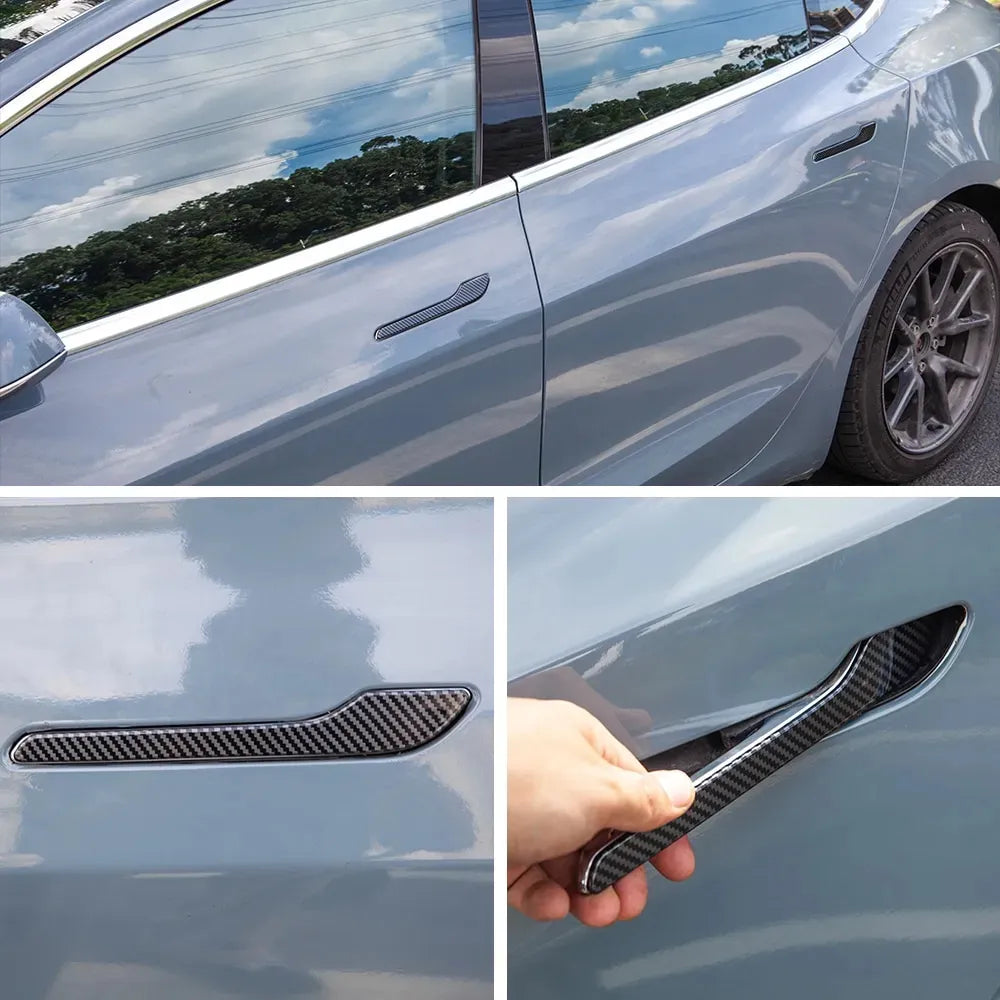 Tesla Model 3/Y Door Handle Covers – ABS Carbon Fiber Trim (4pcs)