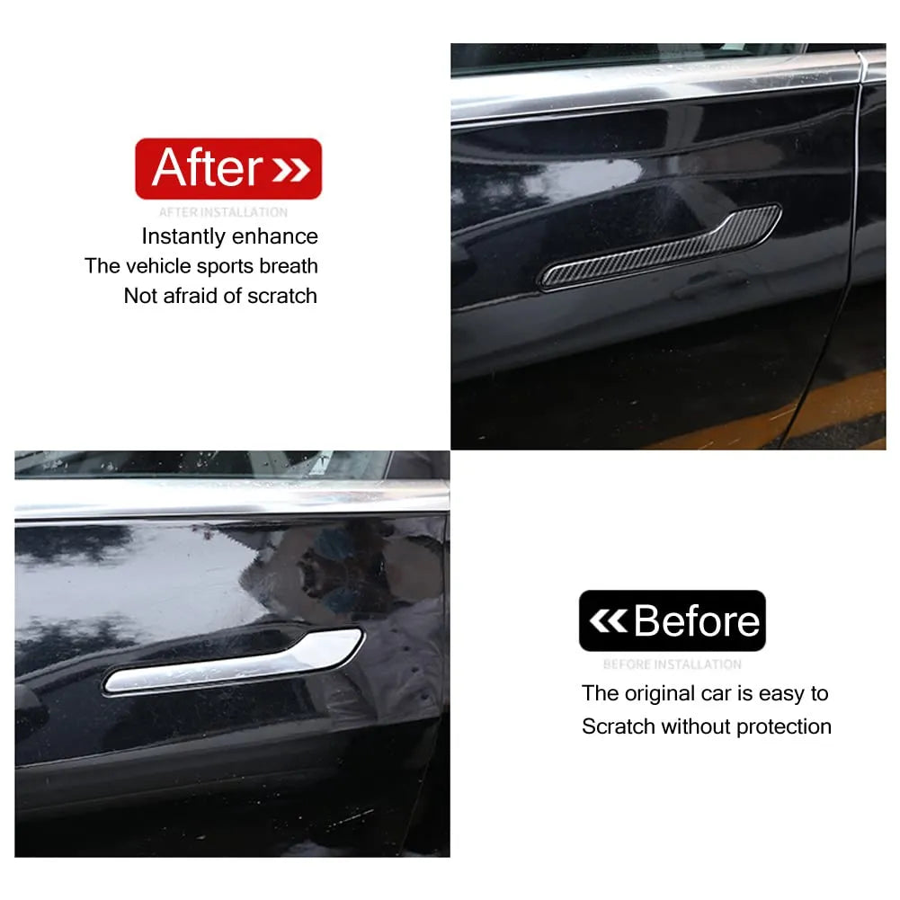 Tesla Model 3/Y Door Handle Covers – ABS Carbon Fiber Trim (4pcs)