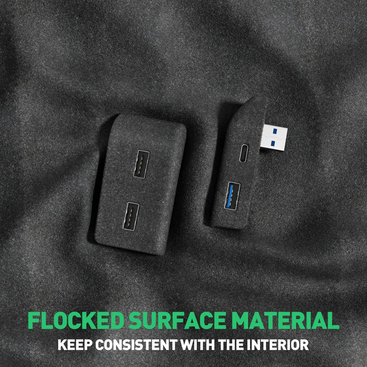 Glovebox USB Hub for Tesla Model Y / Model 3 Highland – Multi-Port ABS Flocking Dock