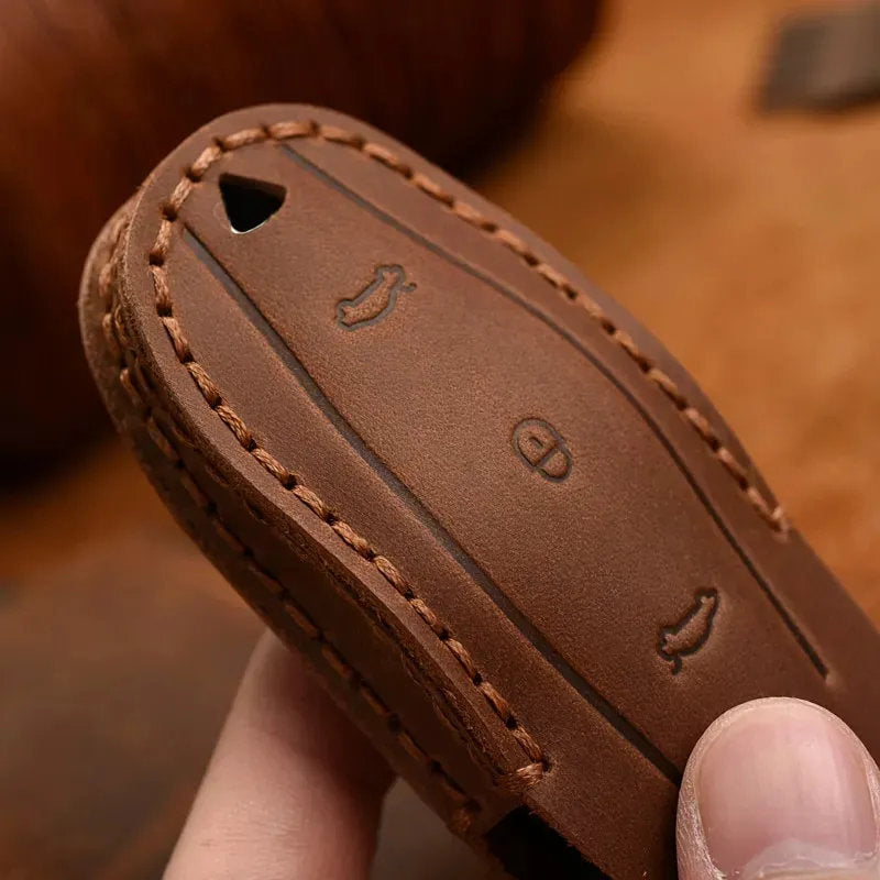 Handmade Leather Tesla Model S/3/X/Y Key Fob Case Cover