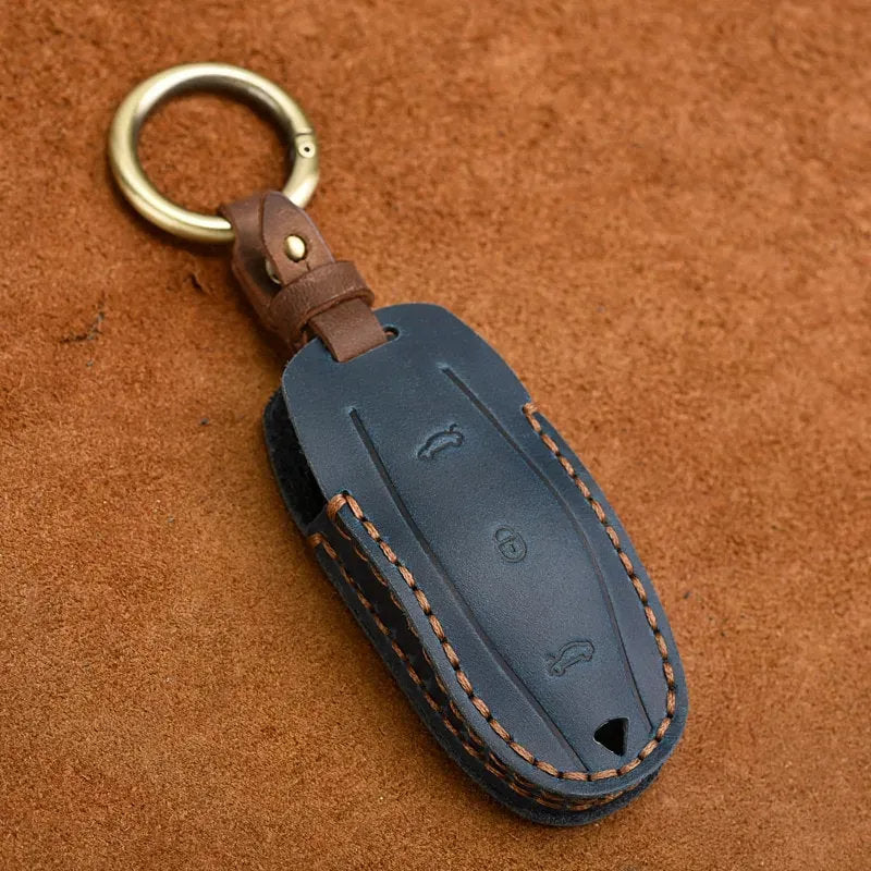 Handmade Leather Tesla Model S/3/X/Y Key Fob Case Cover