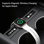 USB Hub with Built-in Apple Watch Wireless Charger for Tesla Model 3 Highland & Model Y Juniper