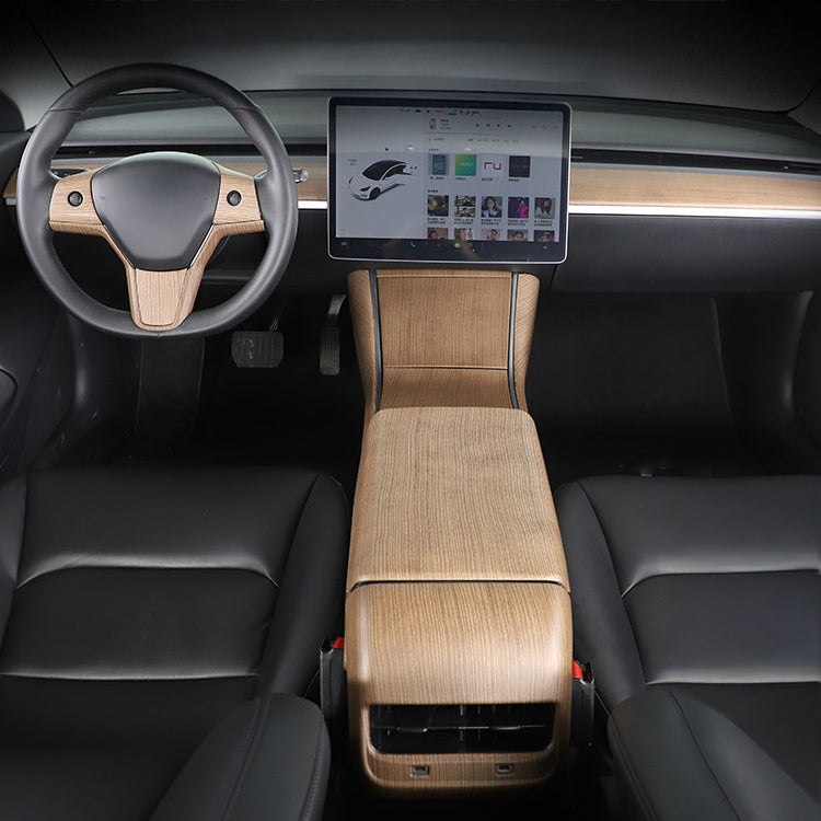 Pear Wood Grain Interior Protective Cover for Tesla Model 3/Y