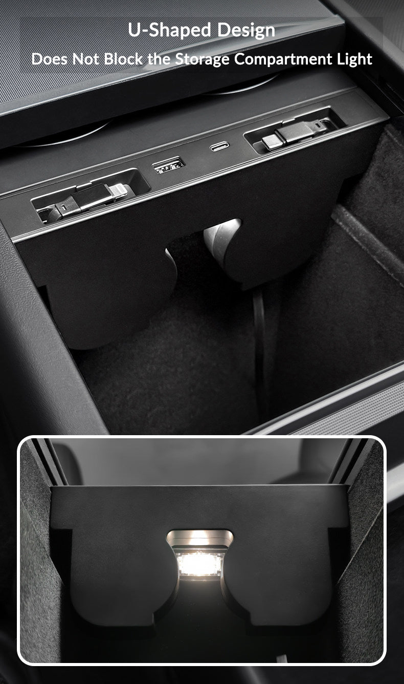 USB Hub with Built-in Apple Watch Wireless Charger for Tesla Model 3 Highland & Model Y Juniper