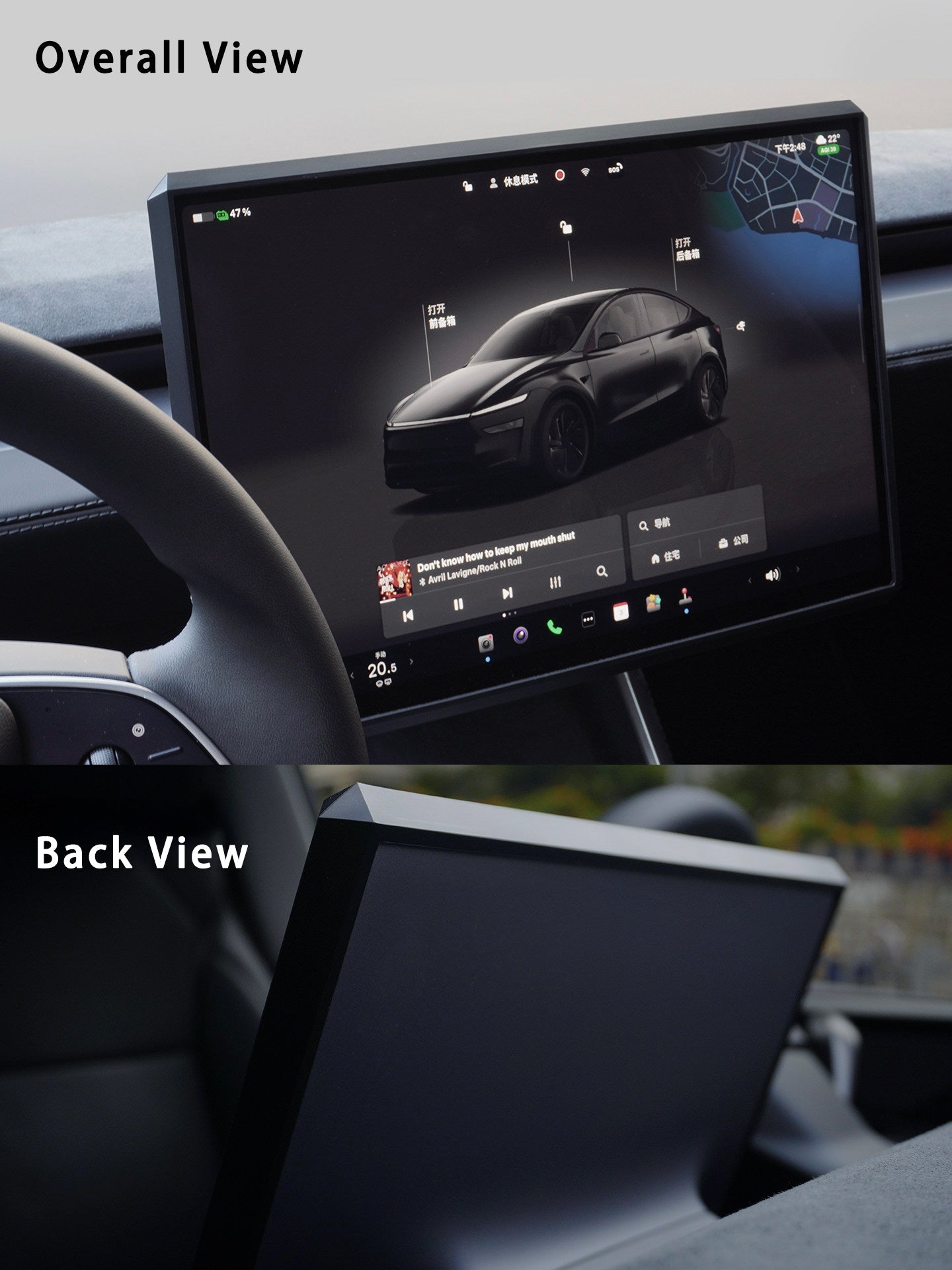 Cyber Silicone Screen Edge Protector Frame for Tesla Model 3 Highland & Model Y Juniper