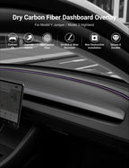 Real Dry Carbon Fiber Dashboard Cover for Model 3 Highland / Model Y Juniper