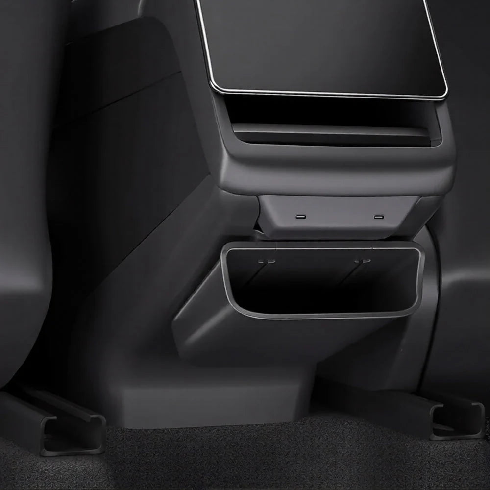 Rear Center Console Cover & Storage Box for Model 3 Highland & Model Y Juniper | TPE Protection